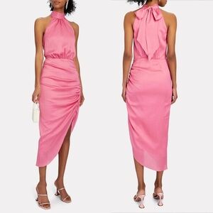 VERONICA BEARD | Gabriella Cotton Silk Halter Dress in Pink Sherbert | Size 2